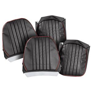 Buy Seat Covers - Black/Red - Pair - Leather Online